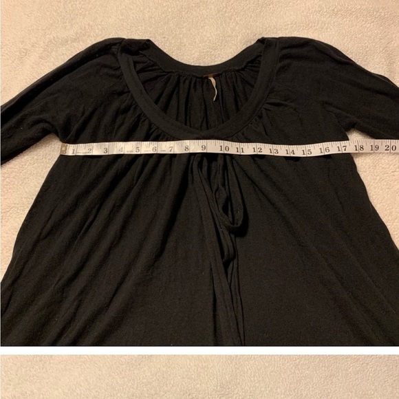 Free People Black Knit V Neck Tunic Sweater Dress Cashmere - Picture 11 of 11